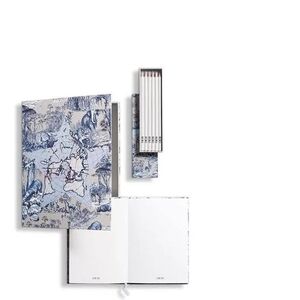 Blue and White Illustrated Notebook Set